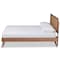 Baxton Studio Asami Mid-Century Modern Walnut Brown Finished Wood and Synthetic Rattan Full Size Platform Bed 183-11116-9407-Zoro - alternate 4
